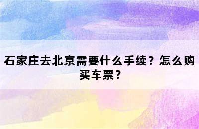 石家庄去北京需要什么手续？怎么购买车票？