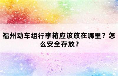 福州动车组行李箱应该放在哪里？怎么安全存放？