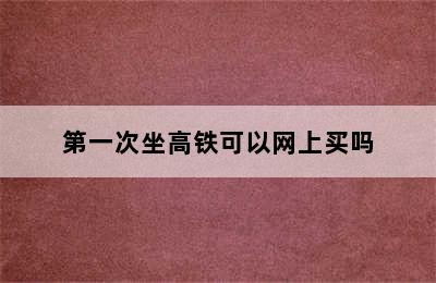 第一次坐高铁可以网上买吗