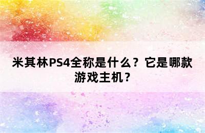 米其林PS4全称是什么？它是哪款游戏主机？