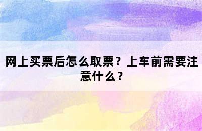 网上买票后怎么取票？上车前需要注意什么？