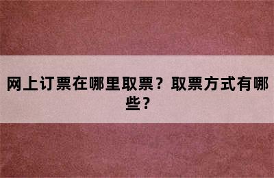 网上订票在哪里取票？取票方式有哪些？
