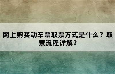 网上购买动车票取票方式是什么？取票流程详解？
