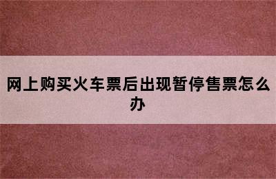 网上购买火车票后出现暂停售票怎么办