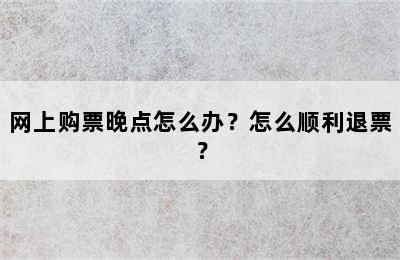 网上购票晚点怎么办？怎么顺利退票？