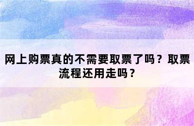 网上购票真的不需要取票了吗？取票流程还用走吗？