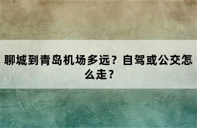 聊城到青岛机场多远？自驾或公交怎么走？