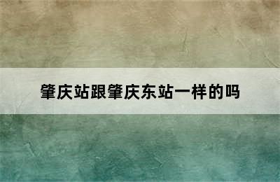 肇庆站跟肇庆东站一样的吗