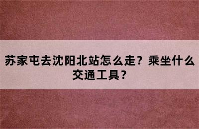 苏家屯去沈阳北站怎么走？乘坐什么交通工具？