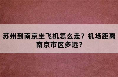 苏州到南京坐飞机怎么走？机场距离南京市区多远？