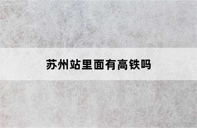 苏州站里面有高铁吗