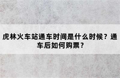 虎林火车站通车时间是什么时候？通车后如何购票？