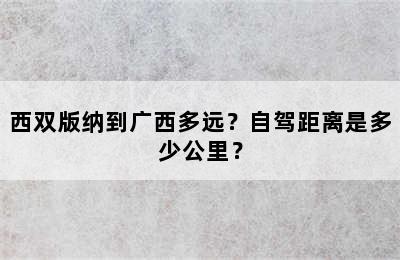 西双版纳到广西多远？自驾距离是多少公里？