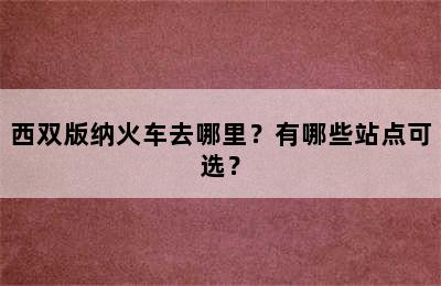 西双版纳火车去哪里？有哪些站点可选？