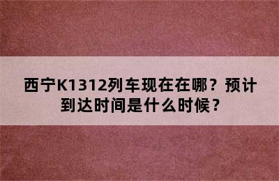 西宁K1312列车现在在哪？预计到达时间是什么时候？