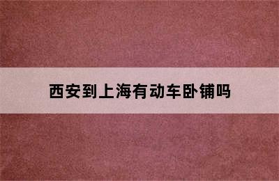 西安到上海有动车卧铺吗