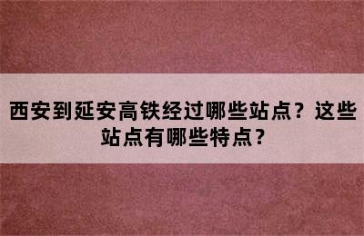 西安到延安高铁经过哪些站点？这些站点有哪些特点？