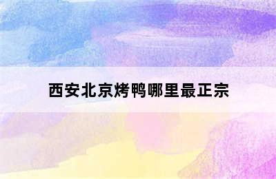 西安北京烤鸭哪里最正宗