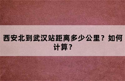 西安北到武汉站距离多少公里？如何计算？
