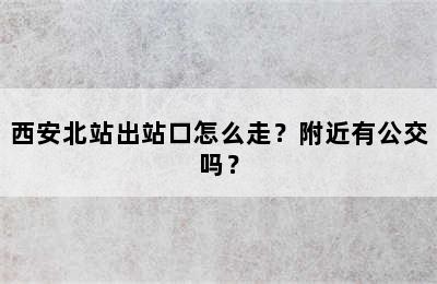西安北站出站口怎么走？附近有公交吗？