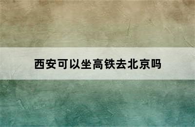 西安可以坐高铁去北京吗