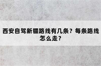 西安自驾新疆路线有几条？每条路线怎么走？