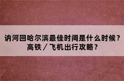 讷河回哈尔滨最佳时间是什么时候？高铁／飞机出行攻略？