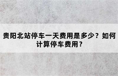 贵阳北站停车一天费用是多少？如何计算停车费用？