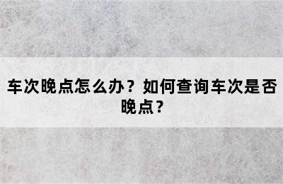 车次晚点怎么办？如何查询车次是否晚点？