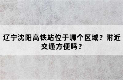 辽宁沈阳高铁站位于哪个区域？附近交通方便吗？