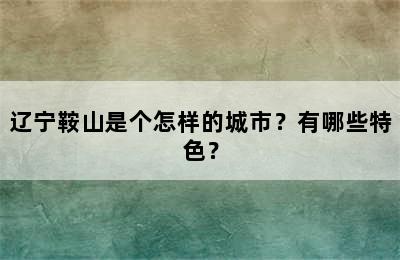 辽宁鞍山是个怎样的城市？有哪些特色？