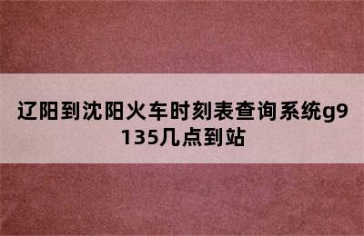 辽阳到沈阳火车时刻表查询系统g9135几点到站