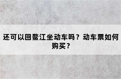 还可以回鳌江坐动车吗？动车票如何购买？