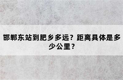 邯郸东站到肥乡多远？距离具体是多少公里？