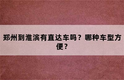 郑州到淮滨有直达车吗？哪种车型方便？