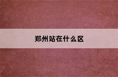 郑州站在什么区