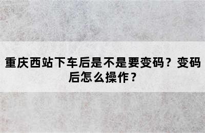 重庆西站下车后是不是要变码？变码后怎么操作？
