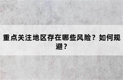 重点关注地区存在哪些风险？如何规避？