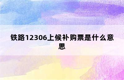 铁路12306上候补购票是什么意思