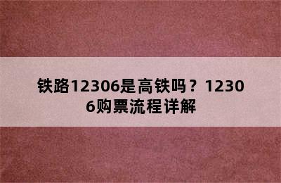 铁路12306是高铁吗？12306购票流程详解