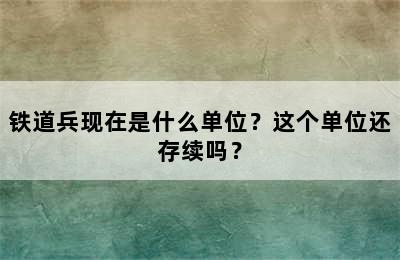 铁道兵现在是什么单位？这个单位还存续吗？