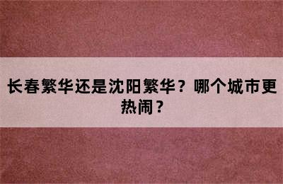 长春繁华还是沈阳繁华？哪个城市更热闹？