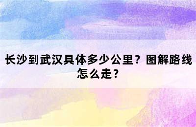 长沙到武汉具体多少公里？图解路线怎么走？
