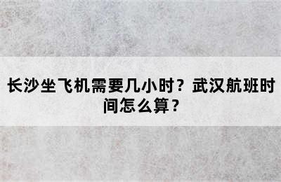 长沙坐飞机需要几小时？武汉航班时间怎么算？