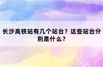 长沙高铁站有几个站台？这些站台分别是什么？