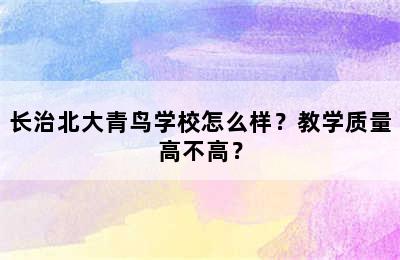 长治北大青鸟学校怎么样？教学质量高不高？
