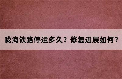 陇海铁路停运多久？修复进展如何？