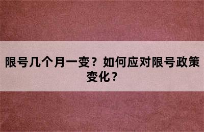 限号几个月一变？如何应对限号政策变化？
