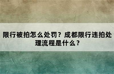 限行被拍怎么处罚？成都限行违拍处理流程是什么？