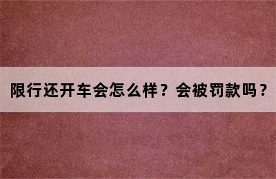 限行还开车会怎么样？会被罚款吗？